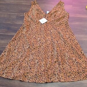 (NEW) Leopard Print Sleeveless Dress
